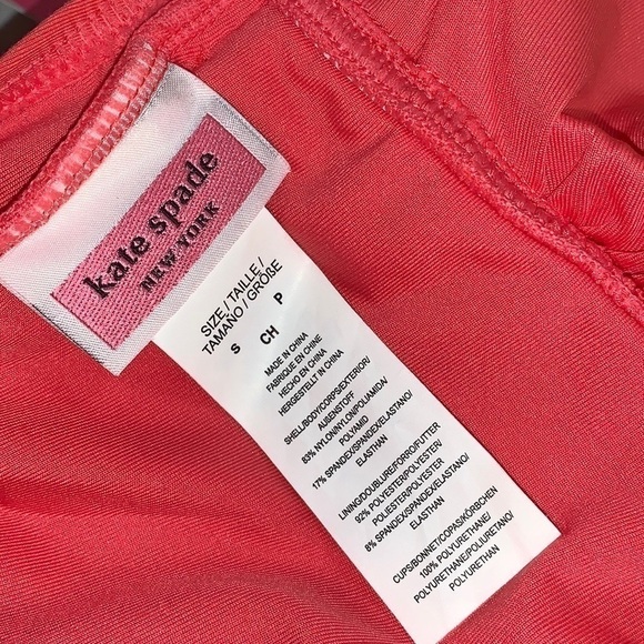 KATE Spade Lychee Orange Halter One Piece Swimsuit - Heart Buckle size Small - Picture 7 of 10